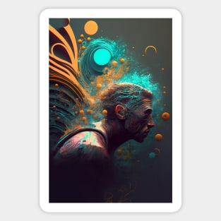 Swimming abstract art Sticker